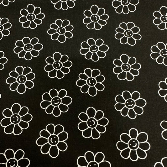 Happy Floral on black background